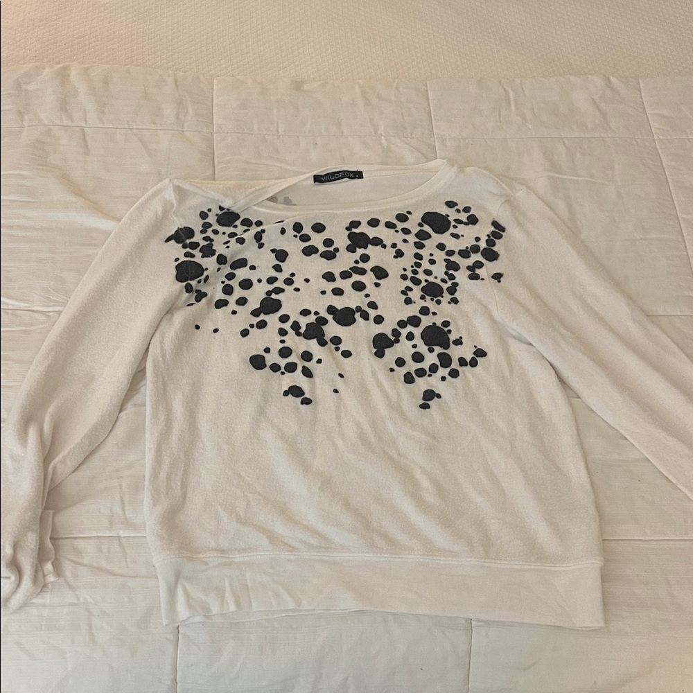 Wildfox White Top with Black Label